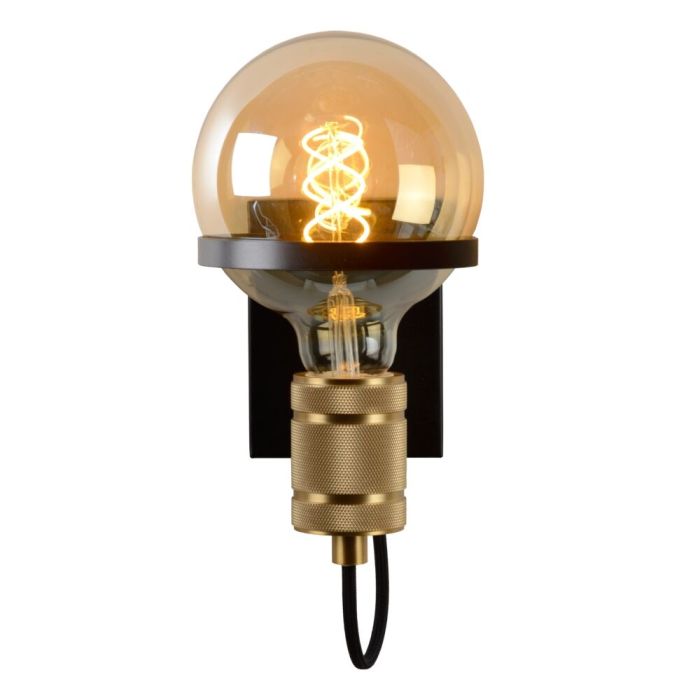 Zwarte wandlamp Ottelien, staal