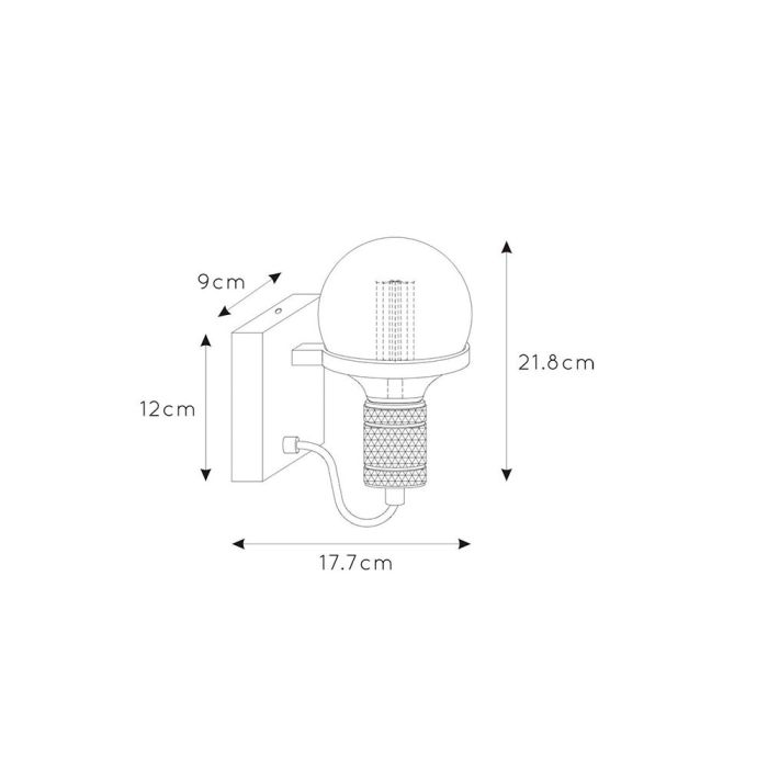 Zwarte wandlamp Ottelien, staal