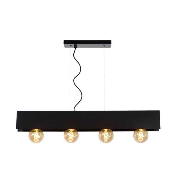 Industriele hanglamp Surtus, Zwart