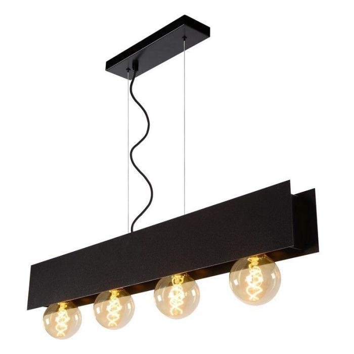 Industriele hanglamp Surtus, Zwart