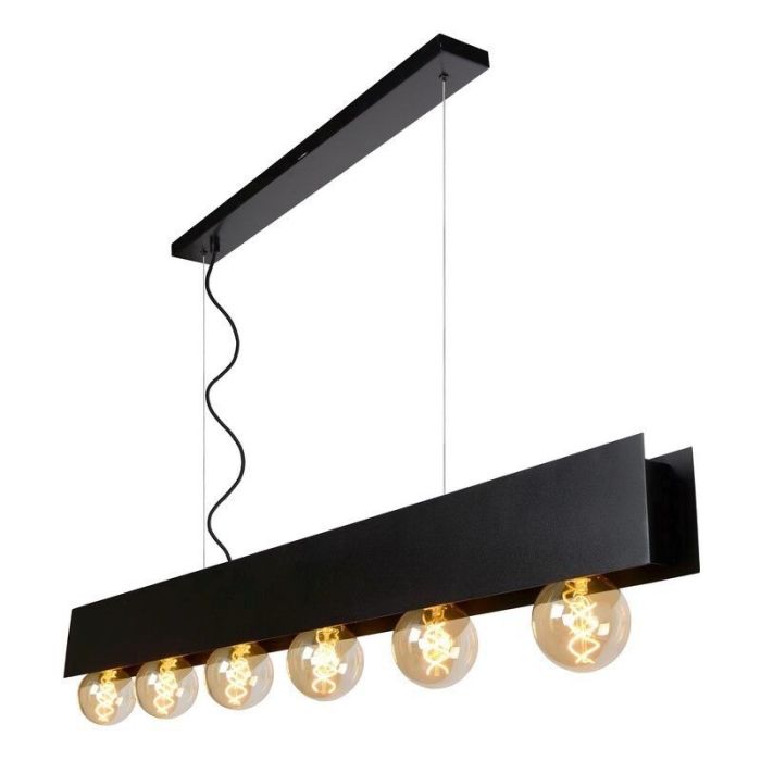 Industriele hanglamp Surtus, Zwart