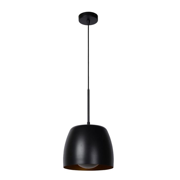 Zwarte klassieke hanglamp, Nolan, metaal