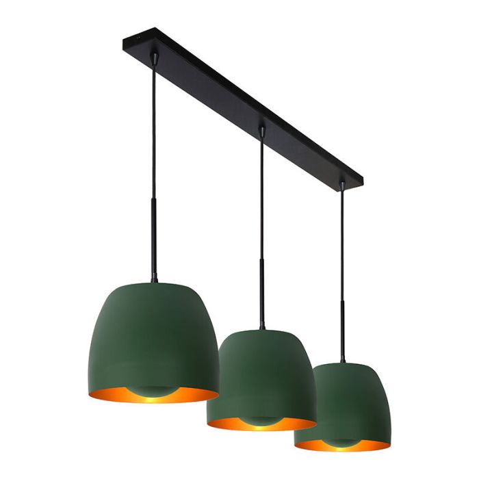 Groene klassieke hanglamp, Nolan, metaal