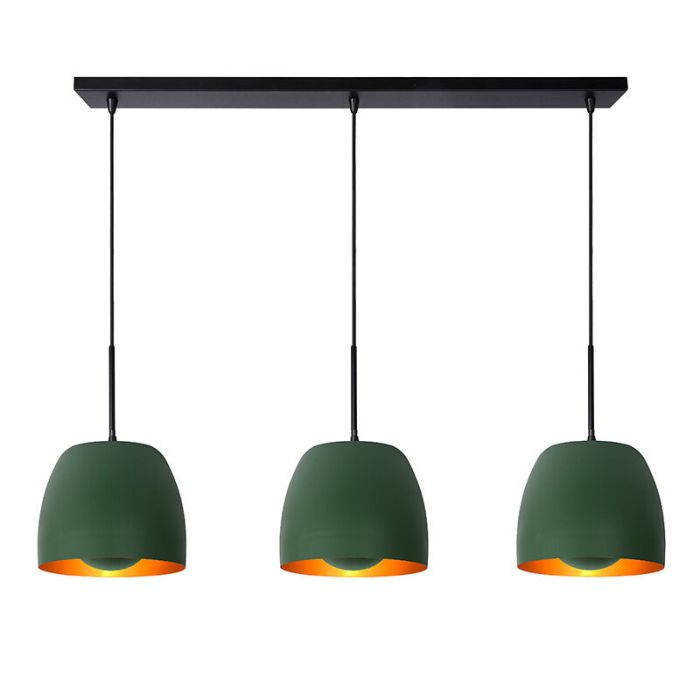 Groene klassieke hanglamp, Nolan, metaal