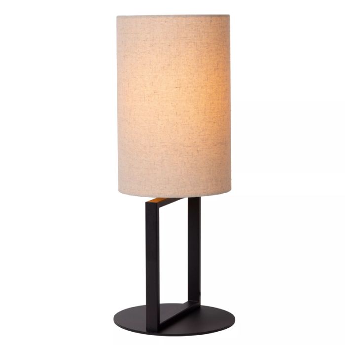 Beige tafellamp landelijk, Herman, met schakelaar