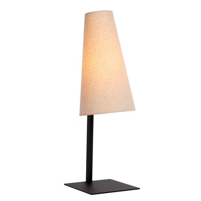 Beige tafellamp stof, Gregory, met schakelaar