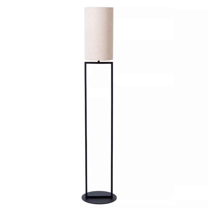 Beige vloerlamp landelijk, Herman, met schakelaar