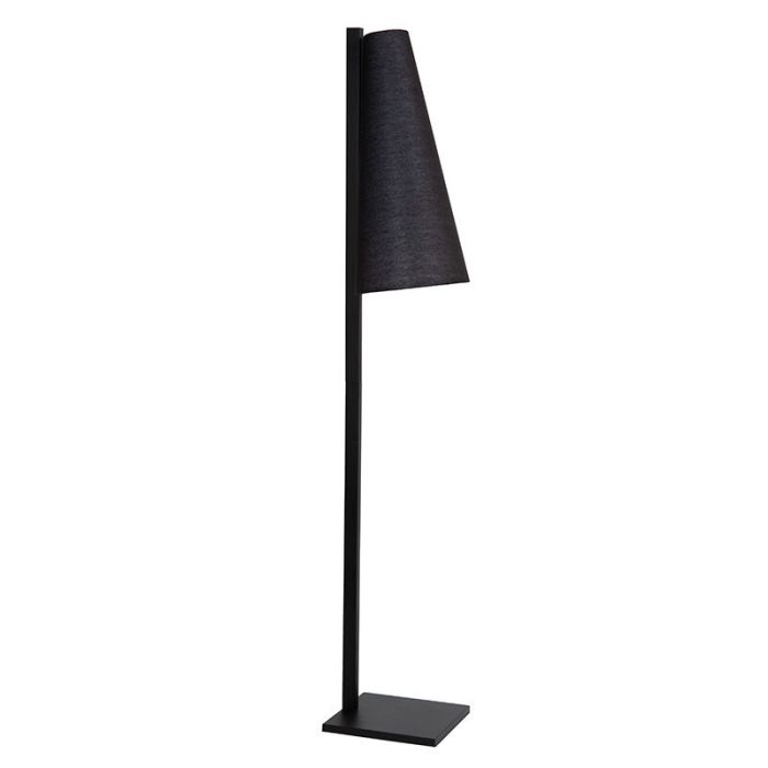 Zwarte vloerlamp stof, Gregory, met schakelaar