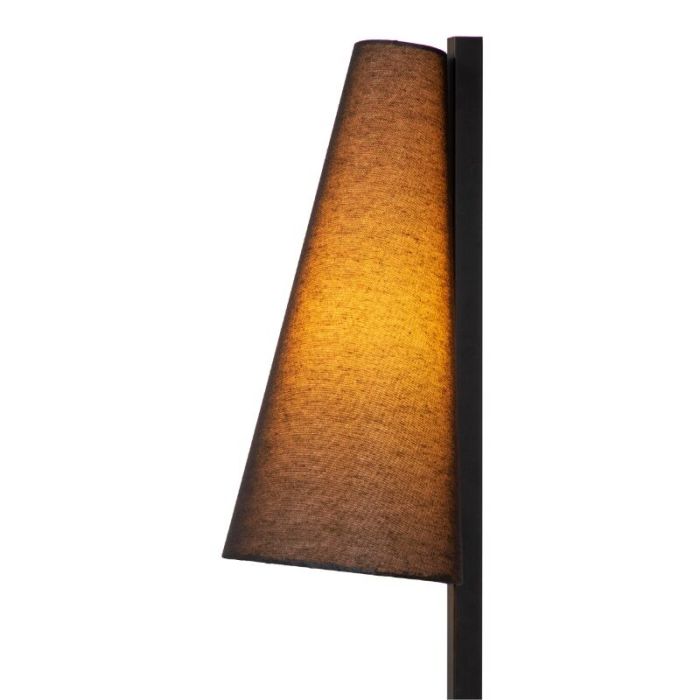 Zwarte vloerlamp stof, Gregory, met schakelaar