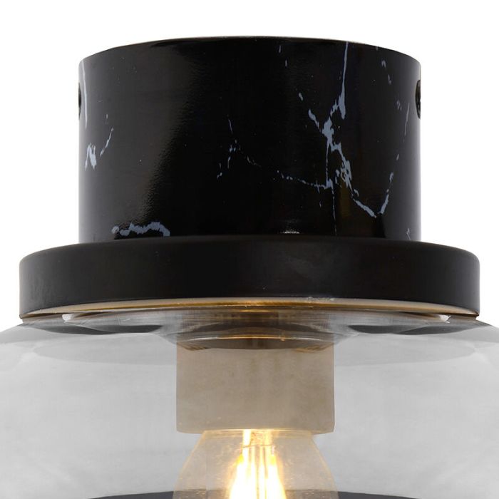 Grijze landelijke badkamer plafondlamp, Lorena, glas, IP44