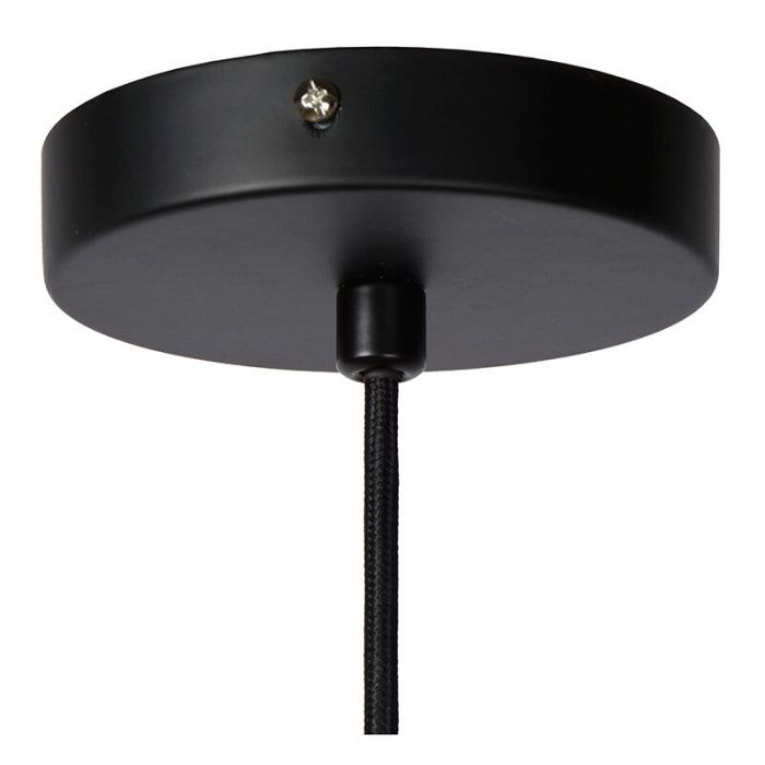 Zwarte landelijke hanglamp, Magali, rotan