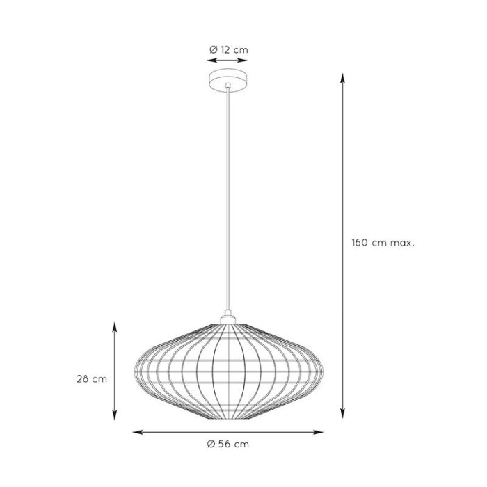 Zwarte landelijke hanglamp, Magali, rotan