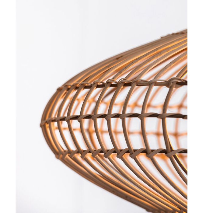 Houten landelijke hanglamp, Magali, rotan