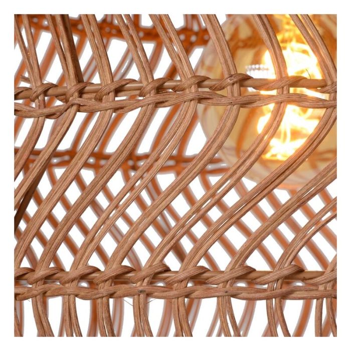 Gele hanglamp Moloko, rotan