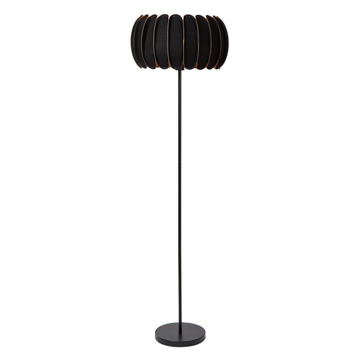 Zwarte vloerlamp modern, Spencer, met schakelaar