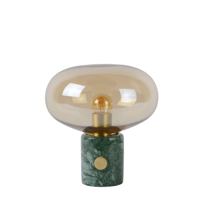 Amberkleurige tafellamp Charlize, marmer
