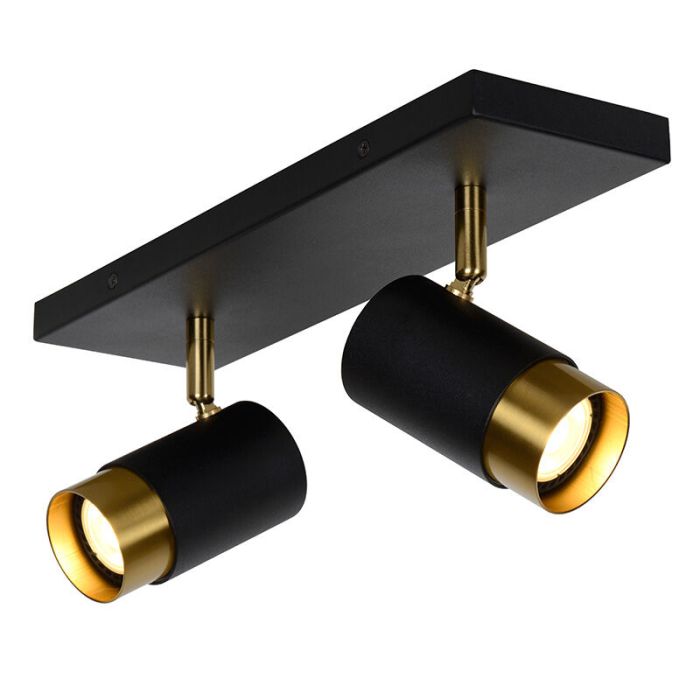 Zwarte moderne plafondspot, Floris, aluminium
