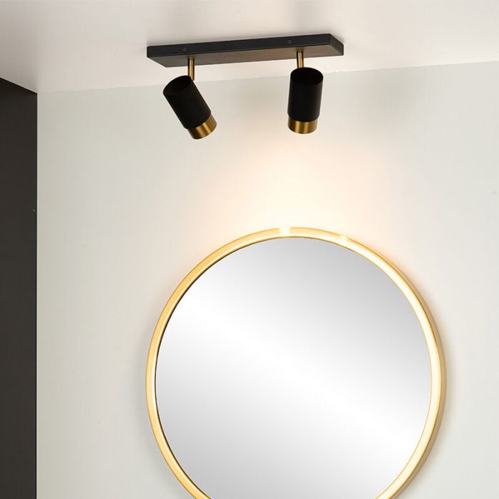 Zwarte moderne plafondspot, Floris, aluminium