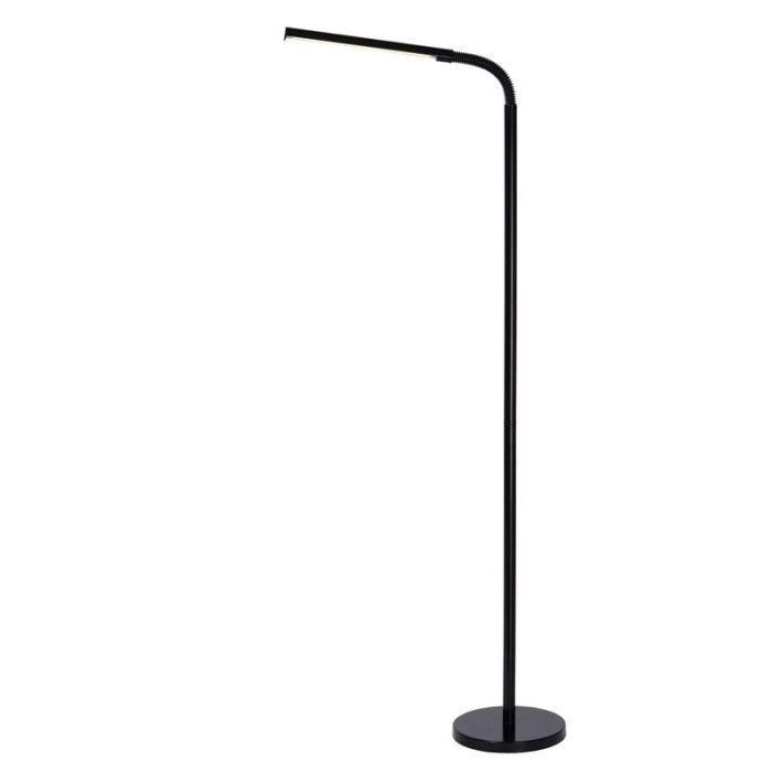 Zwarte staande leeslamp Gilly, metaal, met aan/uit schakelaar