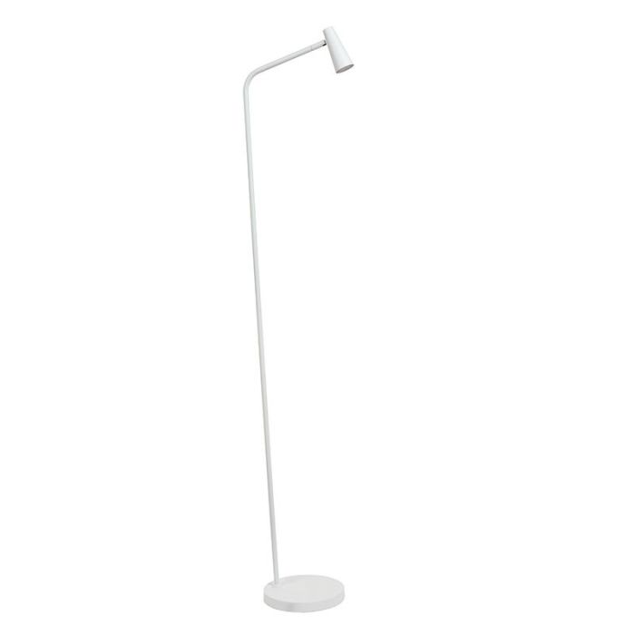 Witte oplaadbare vloerlamp modern, Stirling, 3W, 2700K LED, met touchdimmer