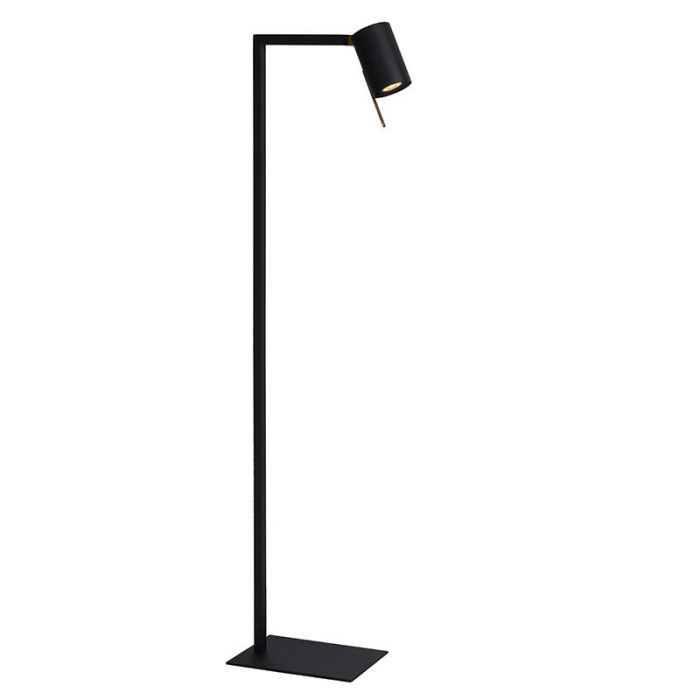 Zwarte moderne staande leeslamp, Lesley, metaal