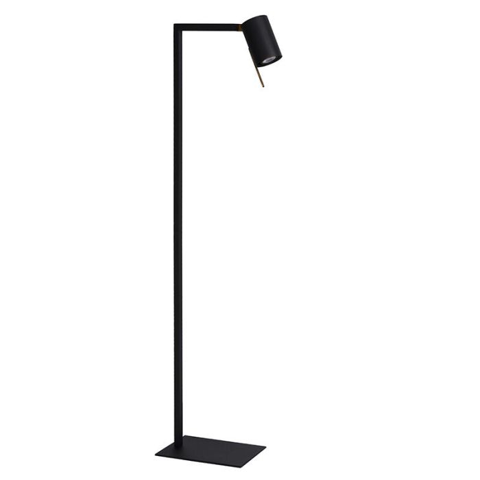 Zwarte moderne staande leeslamp, Lesley, metaal