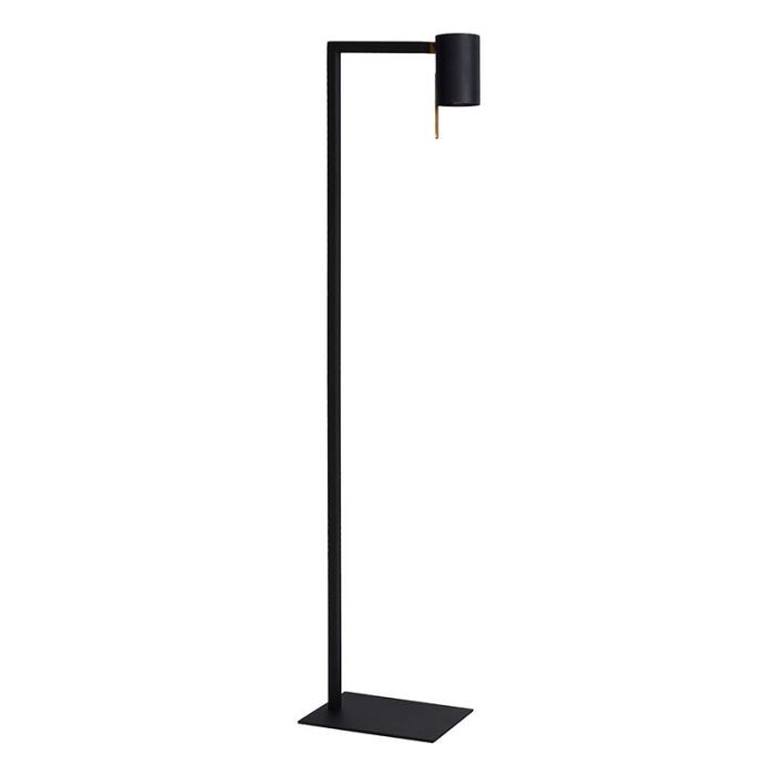 Zwarte moderne staande leeslamp, Lesley, metaal