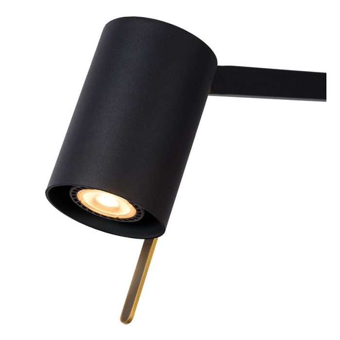 Zwarte moderne staande leeslamp, Lesley, metaal