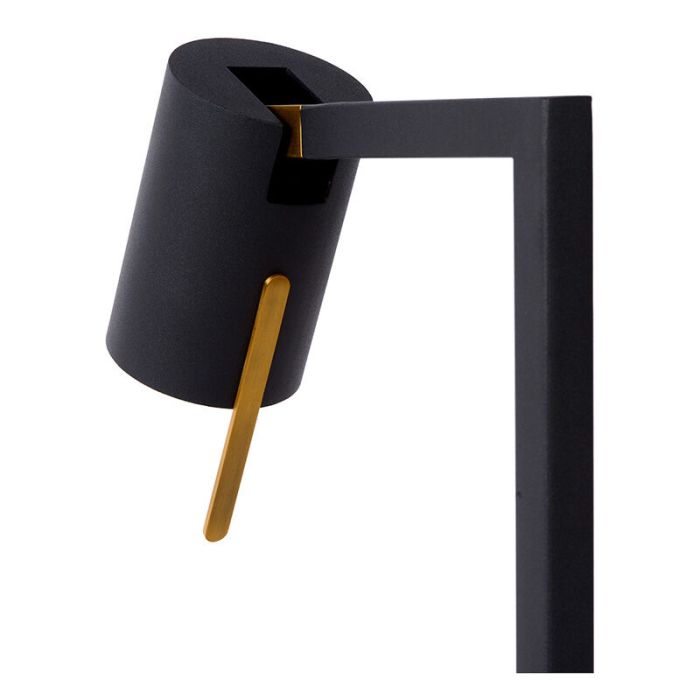 Zwarte moderne staande leeslamp, Lesley, metaal