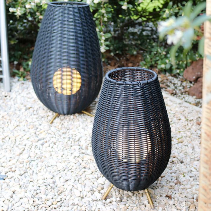 Zwarte buiten tafellamp landelijk, Colin, 3W, 3000K LED, IP44, 3-staps dimbaar