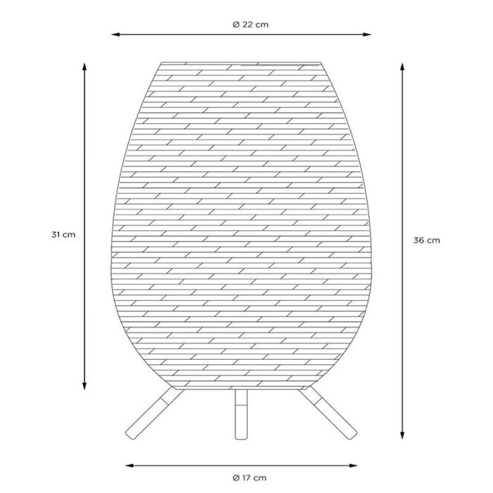 Zwarte buiten tafellamp landelijk, Colin, 3W, 3000K LED, IP44, 3-staps dimbaar