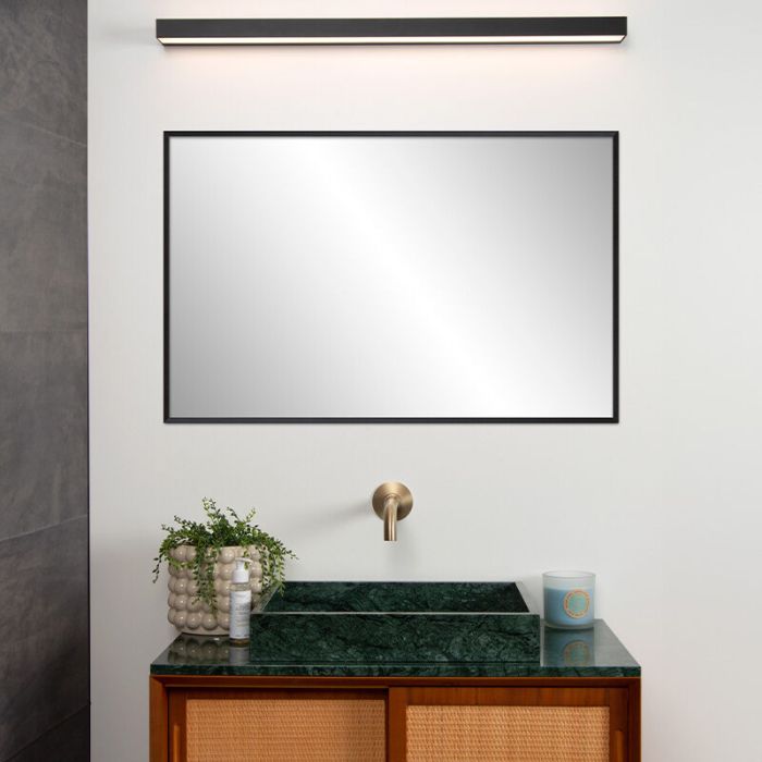 Zwarte badkamer wandlamp modern, Alexa, 13W, 3000K LED, IP44