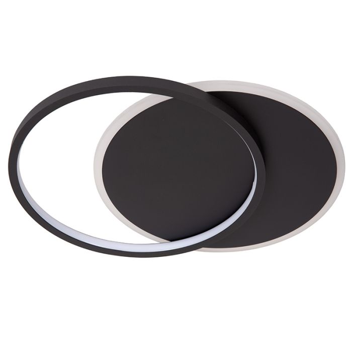 Zwarte plafonnière modern, Axelle, 24W, 2700K LED, 3-staps dimbaar