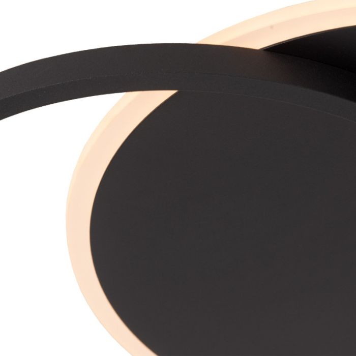 Zwarte plafonnière modern, Axelle, 24W, 2700K LED, 3-staps dimbaar