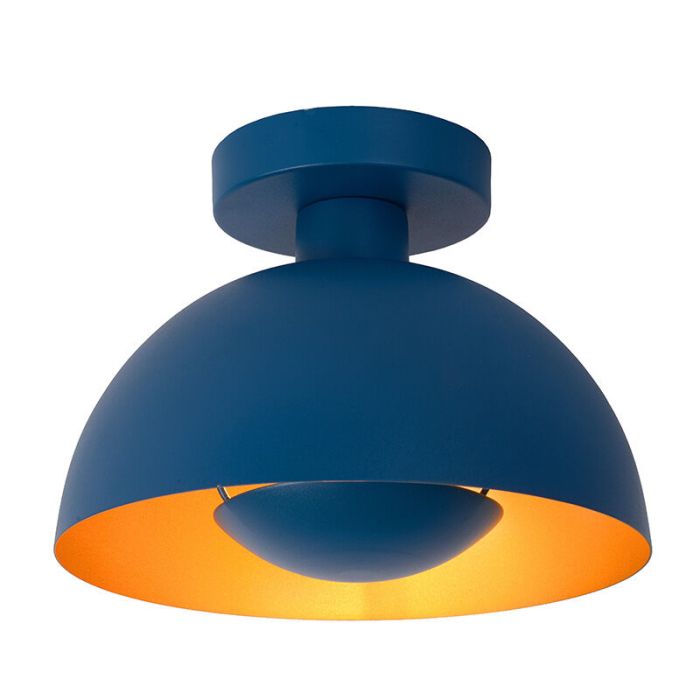 Blauwe moderne plafonniere, Siemon, metaal