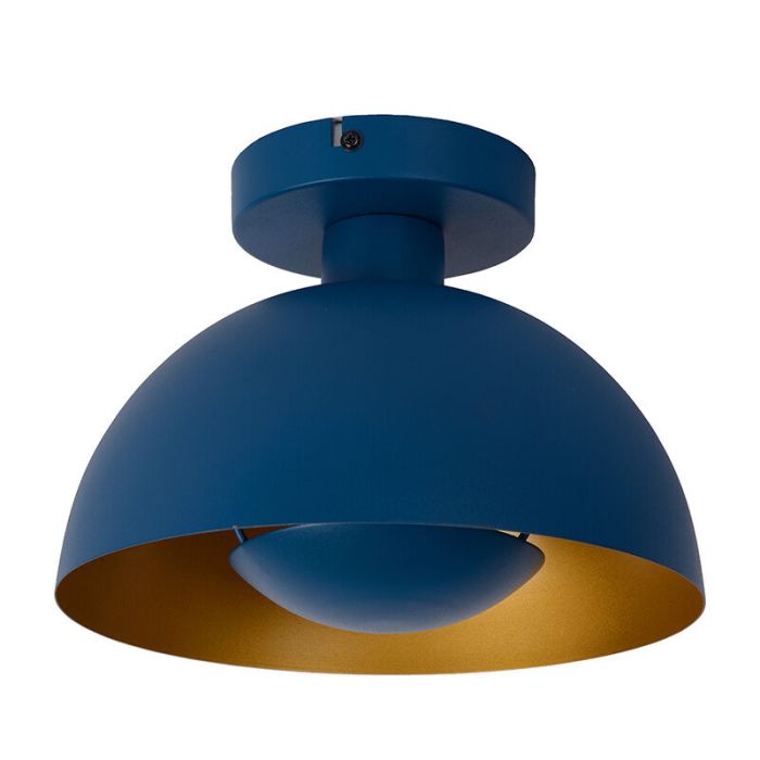 Blauwe moderne plafonniere, Siemon, metaal