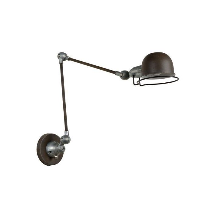 Industriele wandlamp Honore, Roestbruin