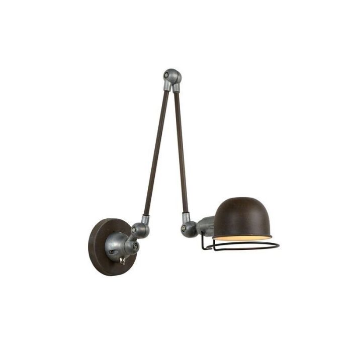 Industriele wandlamp Honore, Roestbruin