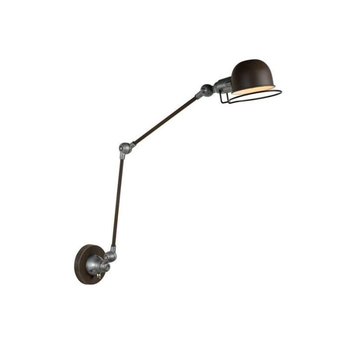 Industriele wandlamp Honore, Roestbruin