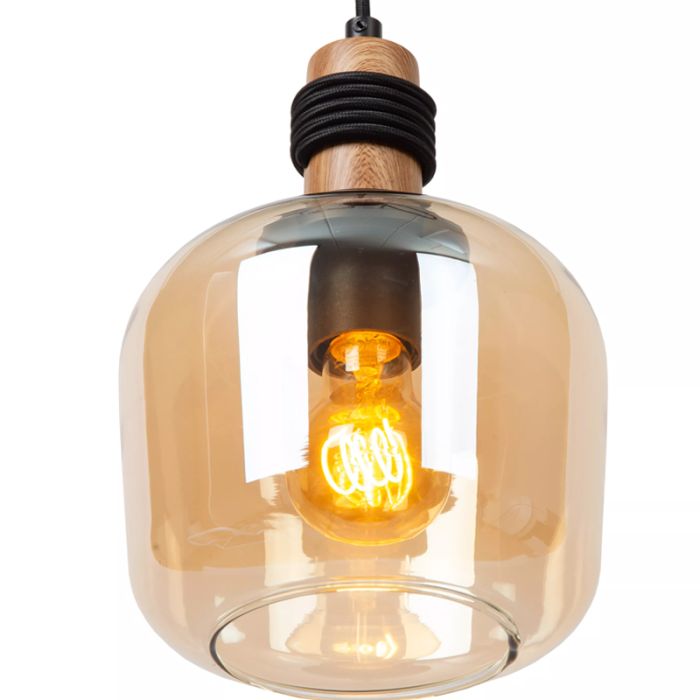 Amberkleurige hanglamp retro, Ilona