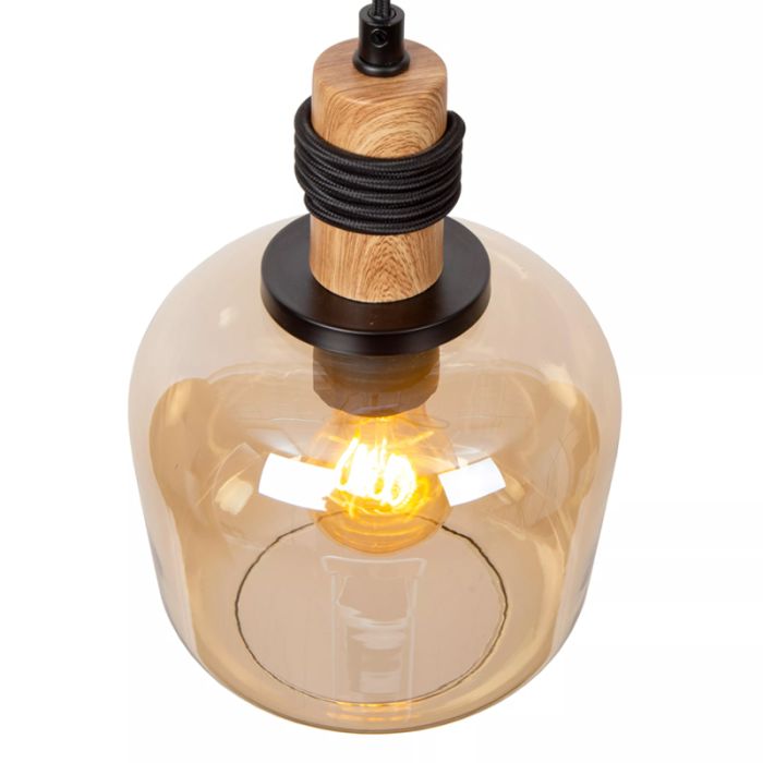 Amberkleurige hanglamp retro, Ilona