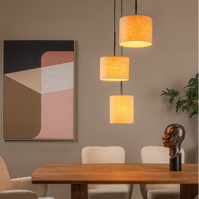 Beige hanglamp landelijk, Maya
