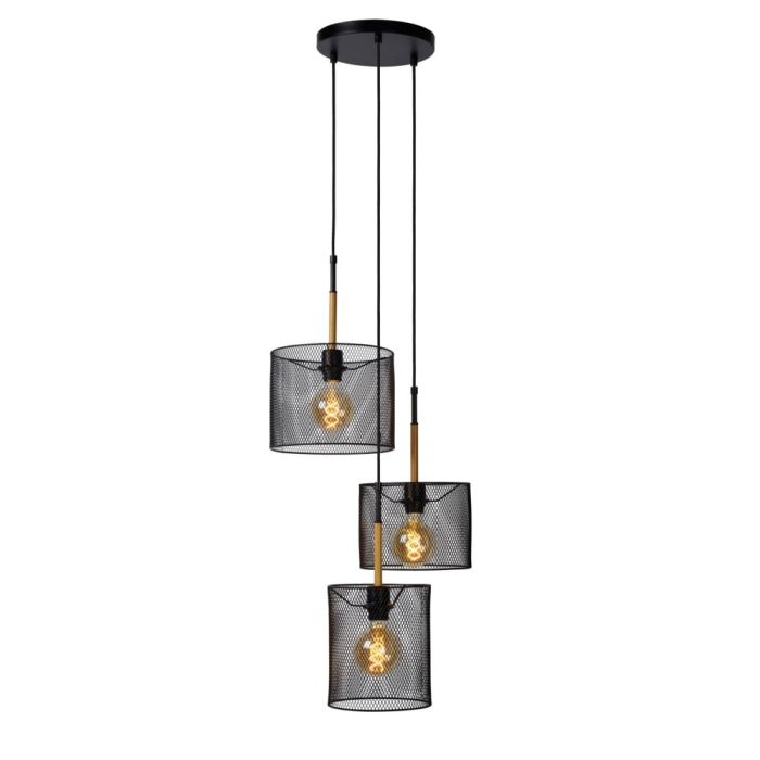 Zwarte hanglamp Baskett, staal