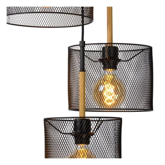 Zwarte hanglamp Baskett, staal