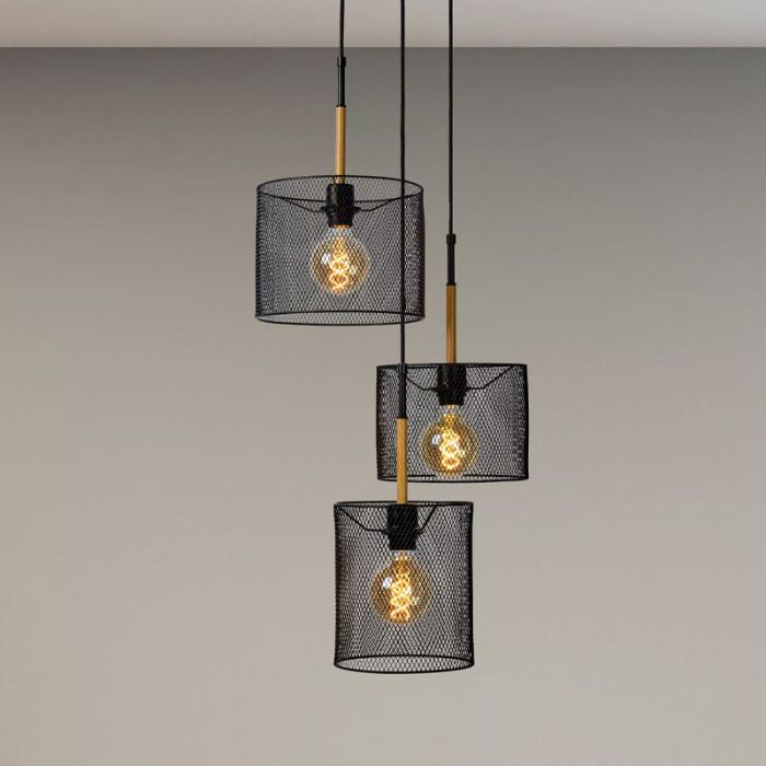 Zwarte hanglamp Baskett, staal