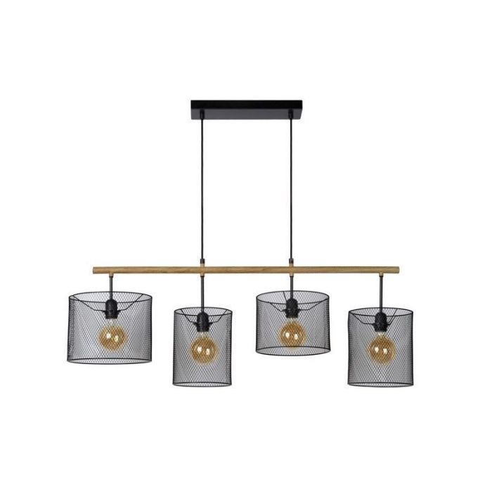 Zwarte hanglamp Baskett, Rond