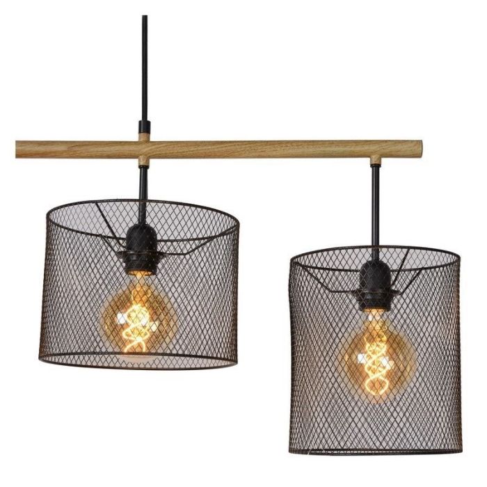 Zwarte hanglamp Baskett, Rond
