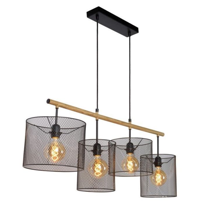 Zwarte hanglamp Baskett, Rond
