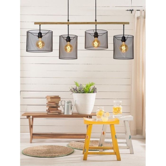 Zwarte hanglamp Baskett, Rond