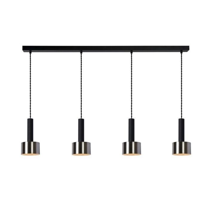 Retro hanglamp teun, Zwart en Nikkel